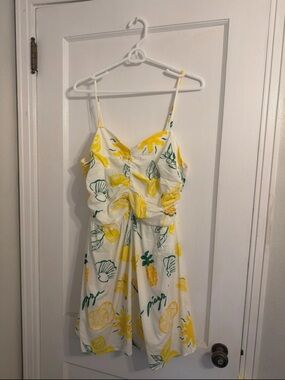 H&M White Dress with Yellow & Green Fruit Print